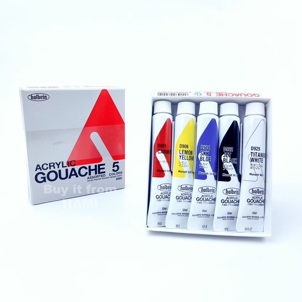 Màu Holbein Acrylic Gouache Set Primary