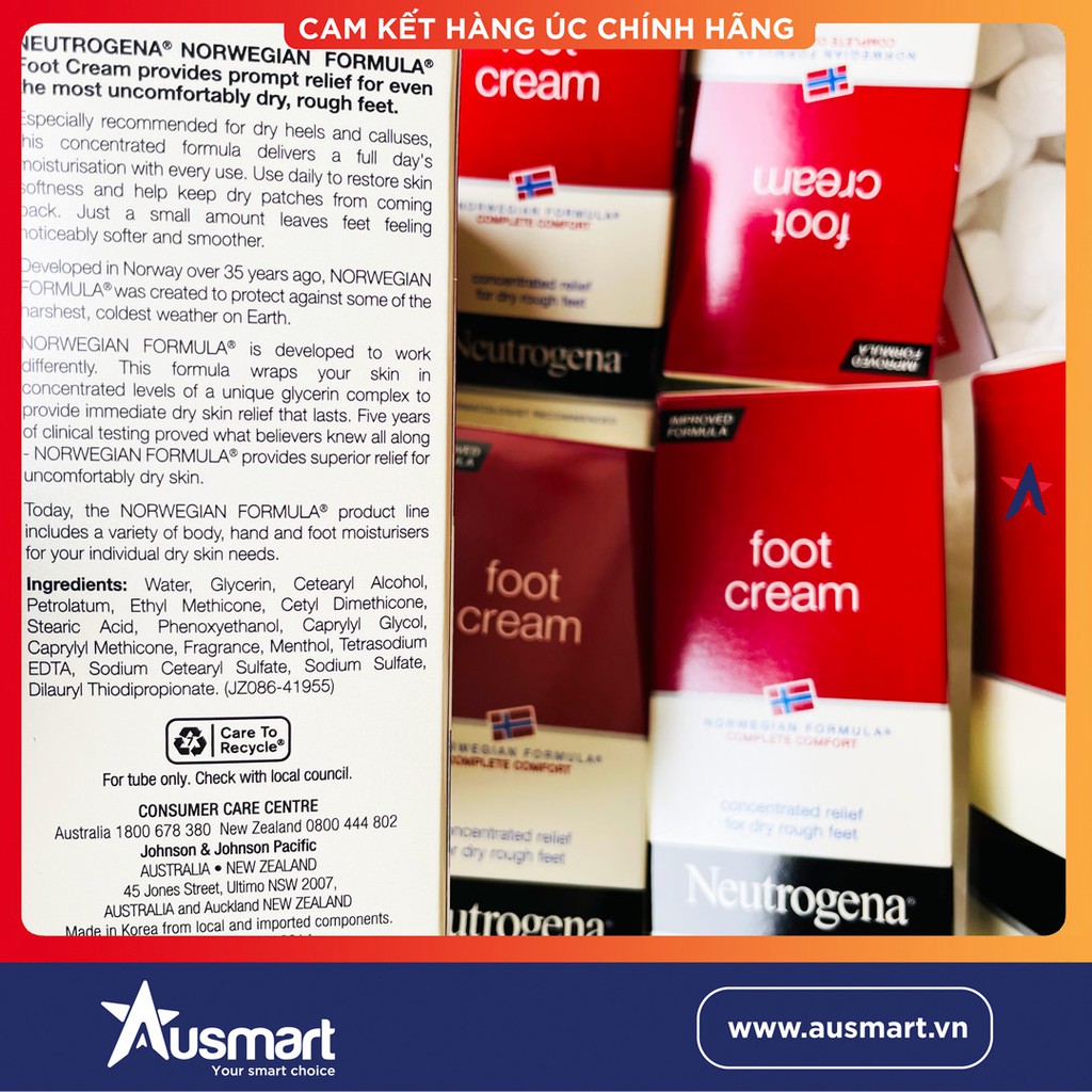 [ HÀNG CHÍNH HÃNG ] Kem dưỡng da chân Neutrogena Norwegian Formula Complete Comfort Foot Cream 56g