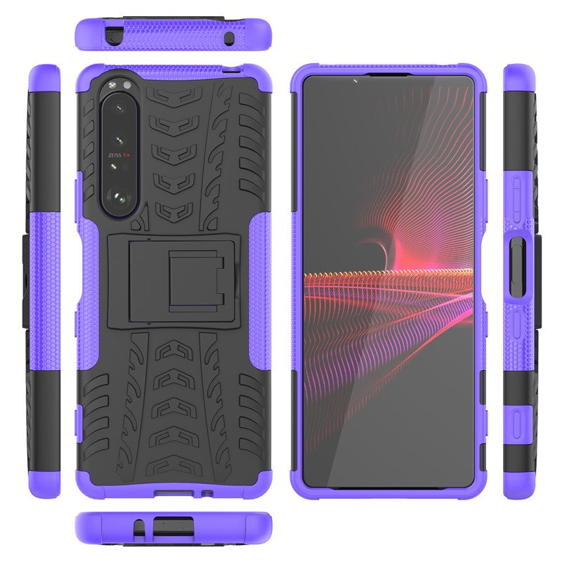 Ốp Điện Thoại PC + TPU Mềm Chống Sốc Có Giá Đứng Cho Sony Xperia 1 II III IV
