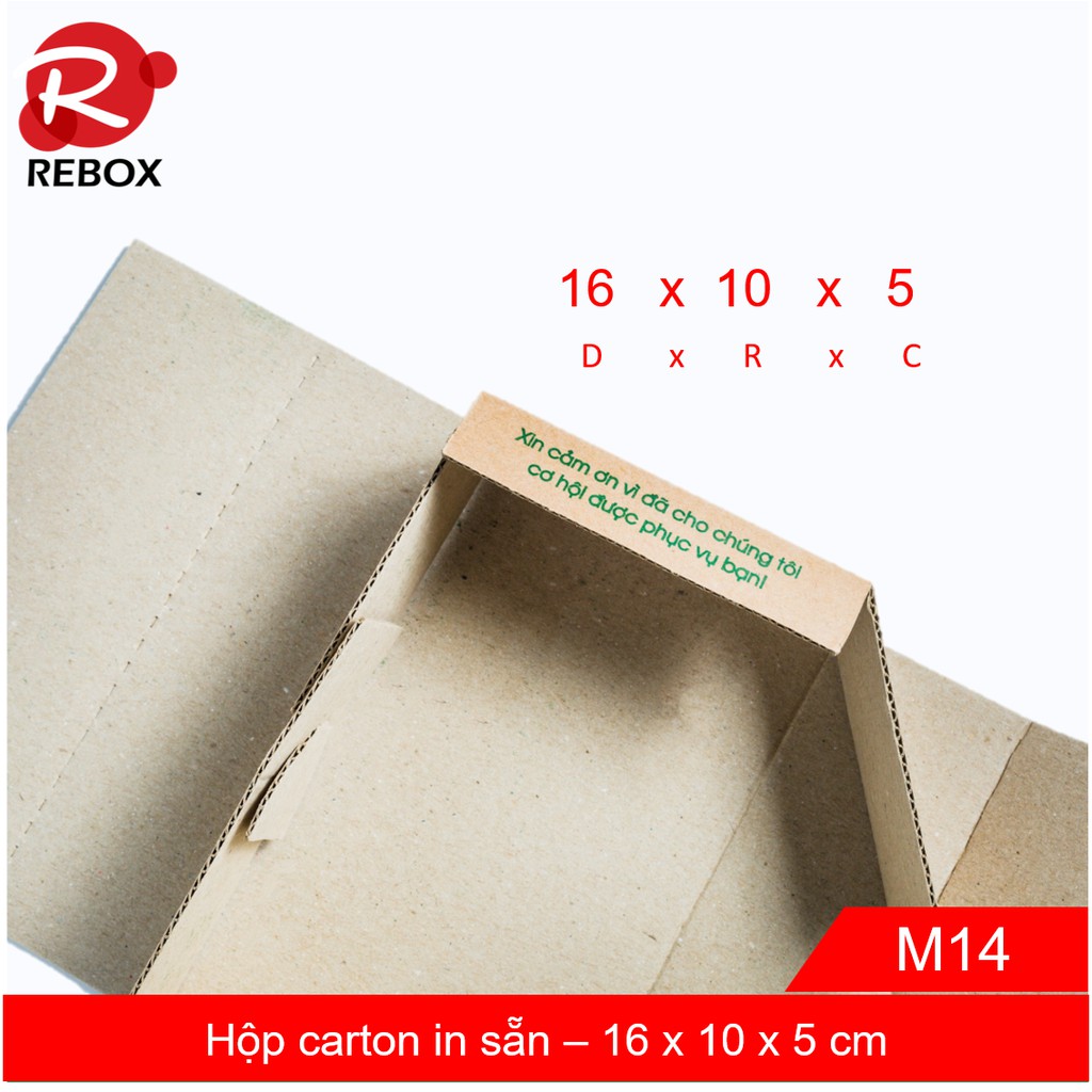 Hộp 16x10x5 cm - 25 hộp carton in sẵn cực ưu đãi