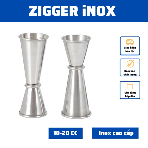 ly đong zigger định lượng 10-20cc bằng inox 2 đầu cao cấp jigger chuyên dụng dụng cụ pha chế cà phê quán Bar trà sữa