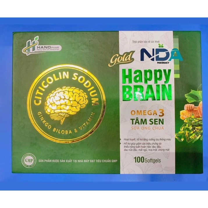 Bổ não HAPPY BRAIN Hộp 100 viên nang mềm