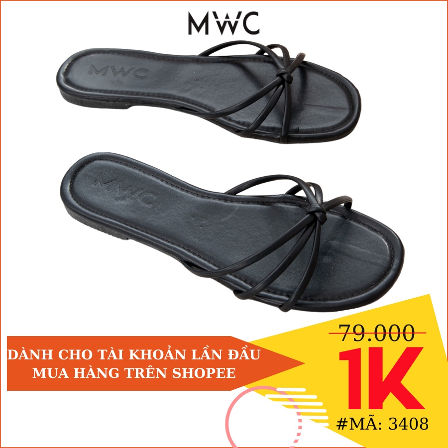Dép MWC 3408 - Dày Nữ Đế Bệt Quai Mảnh Ngang Siêu Xinh
