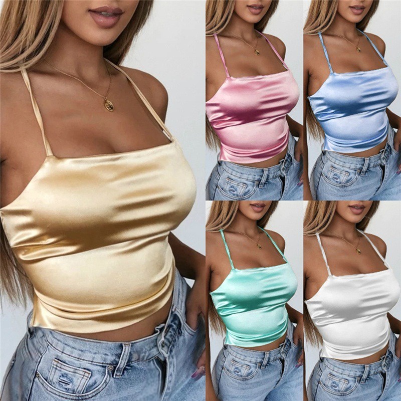 Áo Crop Top Không Tay Hở Lưng 5 Màu Trơn Thời Trang Dành Cho Nữ | BigBuy360 - bigbuy360.vn