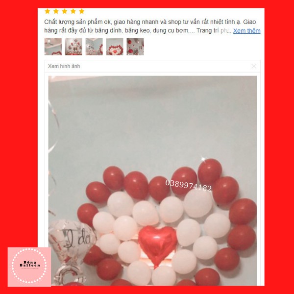 TRANG TRÍ PHÒNG CƯỚI ❤️FREESHIP❤️Set bong bóng trang trí phòng cưới hoàng gia màu đỏ vàng c26🎈Tặng 100 cánh hoa hồng giả