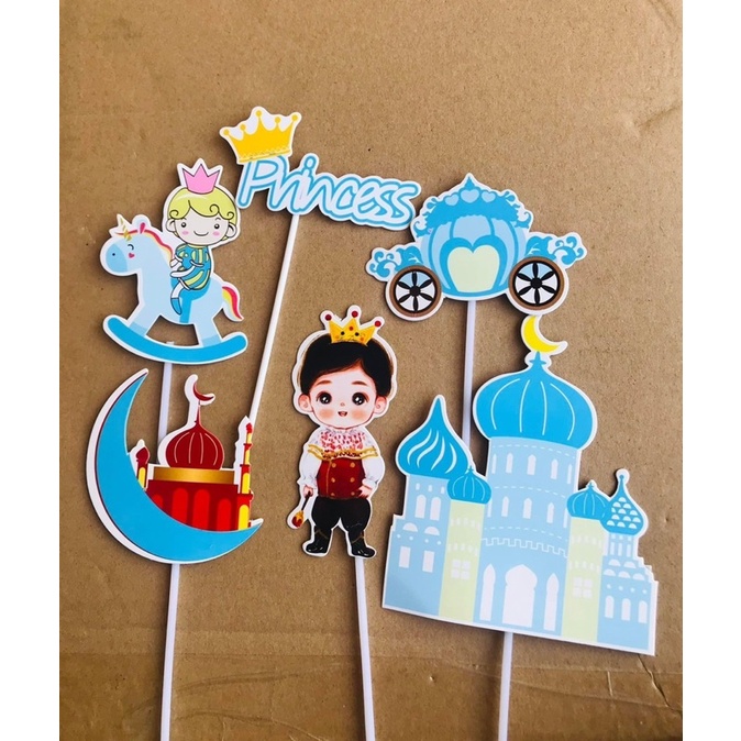 Combo 5 set hoàng tử , công chúa trang trí bánh kem