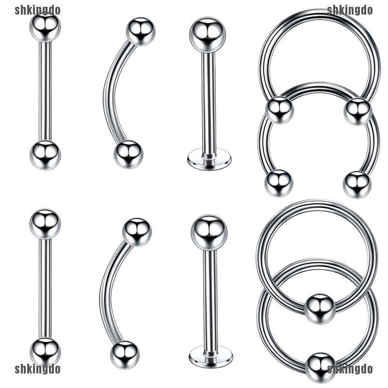 Bộ 10 khuyên xỏ cơ thể thiết kế độc đáo cá tính thời trang