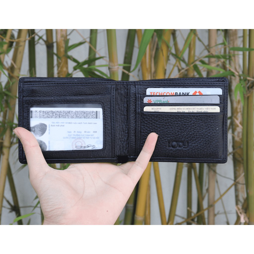 [DA BÒ THẬT 100%] Ví Da Nam, Bóp Da Nam Dáng Ngang Vân Hạt Mềm Màu Đen, Đẹp, Rẻ - HÀNG CHÍNH HÃNG LODY | BigBuy360 - bigbuy360.vn