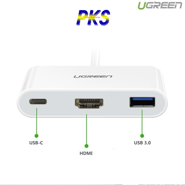 Cổng chuyển USB Type C to USB 3.0 và HDMI chính hãng Ugreen 30377