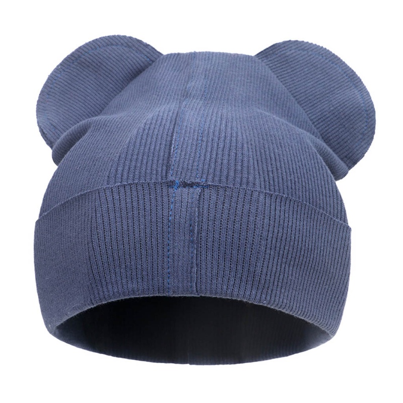 Bộ Găng Tay + Mũ + Găng Tay Dệt Kim Bằng Cotton Mềm Chống Trầy Hình Tai Gấu Dễ Thương Cho Bé Sơ Sinh