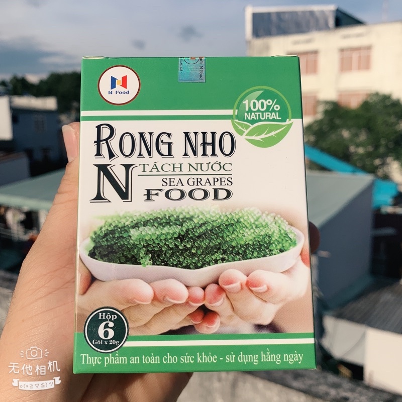 [Hộp 240G/12 Gói x20G] Rong nho tách nước Ogranic + Tặng 1 Chai Nước Chấm Mè Rang KEWPIE 180ml