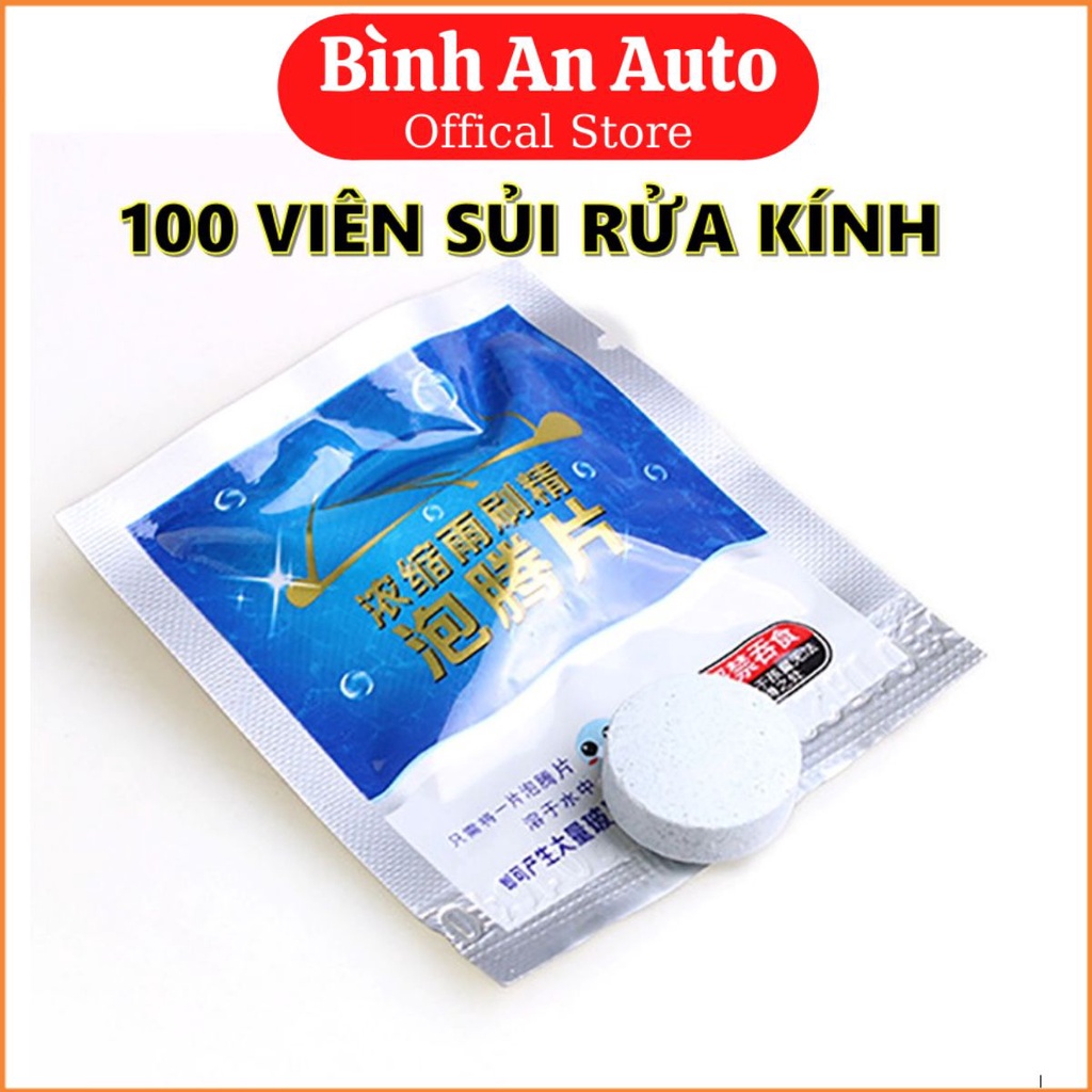 100 VIÊN SỦI RỬA KÍNH XE Ô TÔ SIÊU SẠCH - Bình An Auto