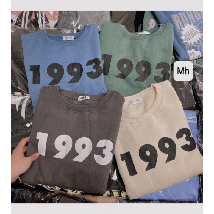 Áo Sweater Form Rộng Unisex Tay Bồng Nam Nữ, Áo Sweater 1993 Chất Nỉ Cotton Dày Đẹp Không Bai, Không Xù (ảnh thật 100%) | BigBuy360 - bigbuy360.vn