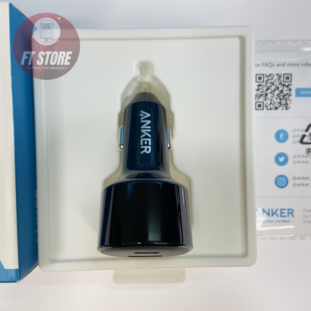 [GIAO HỎA TỐC]Tẩu sạc ô tô Anker 2 Cổng 49.5W, PowerDrive II Power Delivery - A2229 PD 30W cho IP,tablet táo, QC cho and