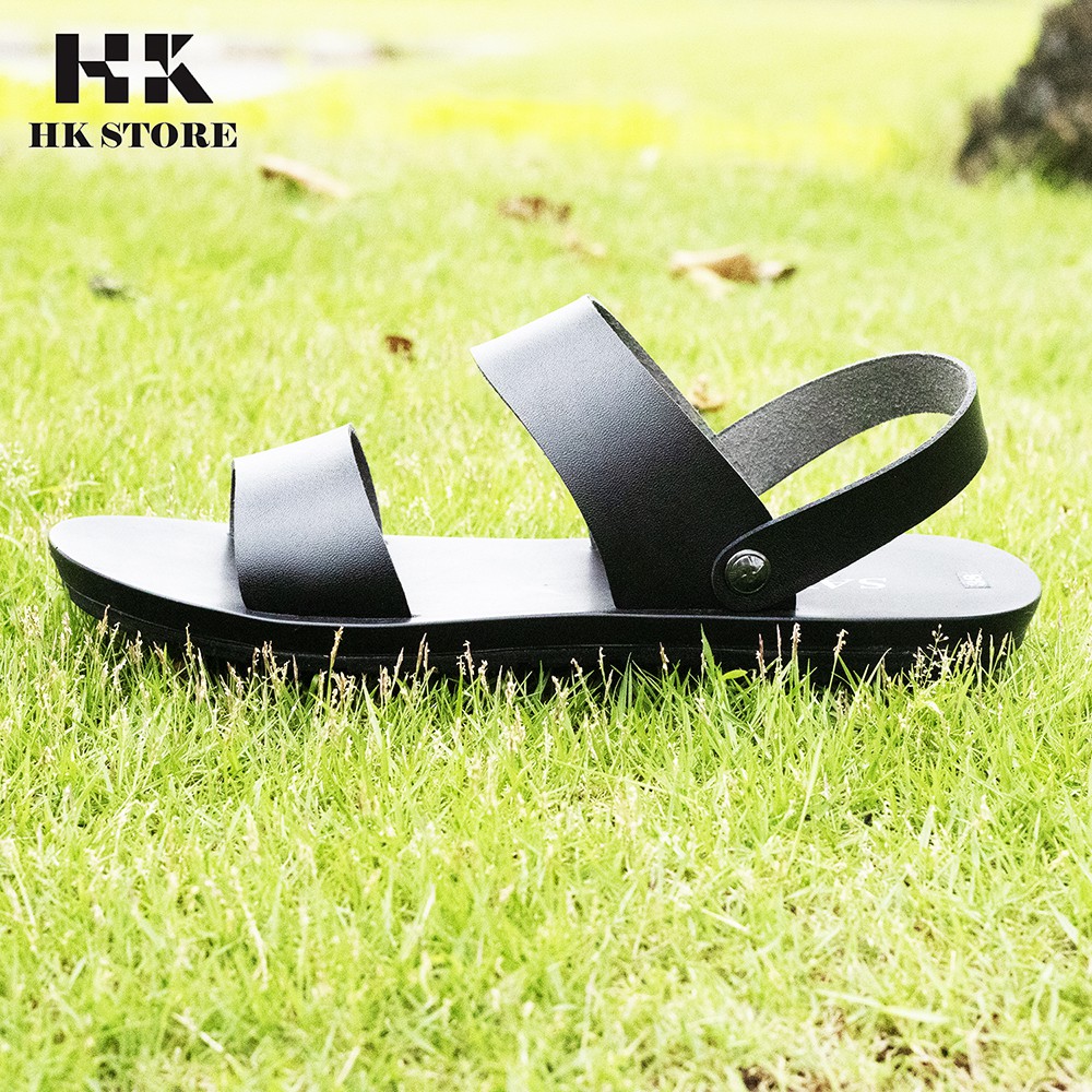 Dép sandal nam 2 quai  HK STORE  hàng chính hãng da bò nguyên miếng cực đẹp - có bảo hành đầy đủ, phù hợp mọi lứa tu