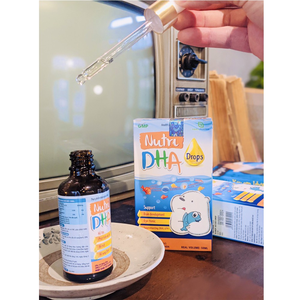 Nutri DHA Drop – DHA dạng nhỏ giọt, Hương chanh tự nhiên - Bổ sung DHA, EPA giúp phát triển não bộ, tăng cường tập trung