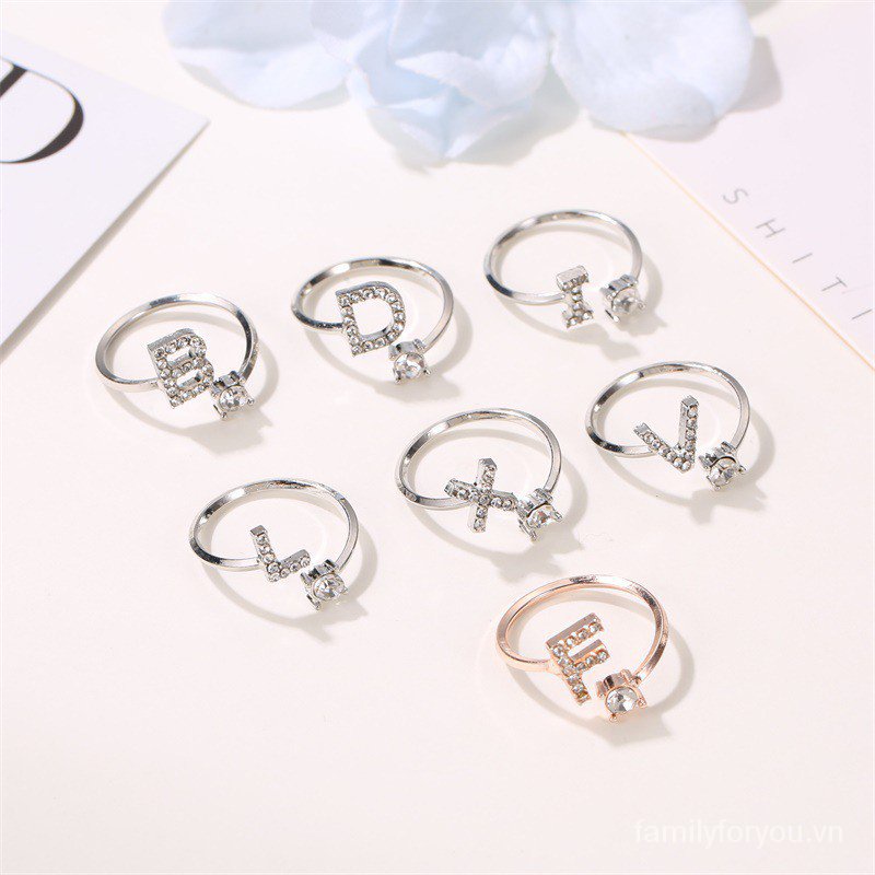 Nhẫn kim cương 26 chữ cái A-Z sáng tạo