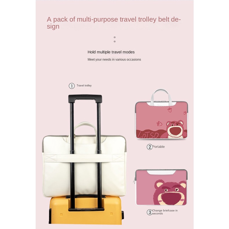 Túi Đựng Bảo Vệ Laptop 52Cm 47 cm 53 cm Họa Tiết Chú Gấu / Dâu Tây Dễ Thương Cho Nữ