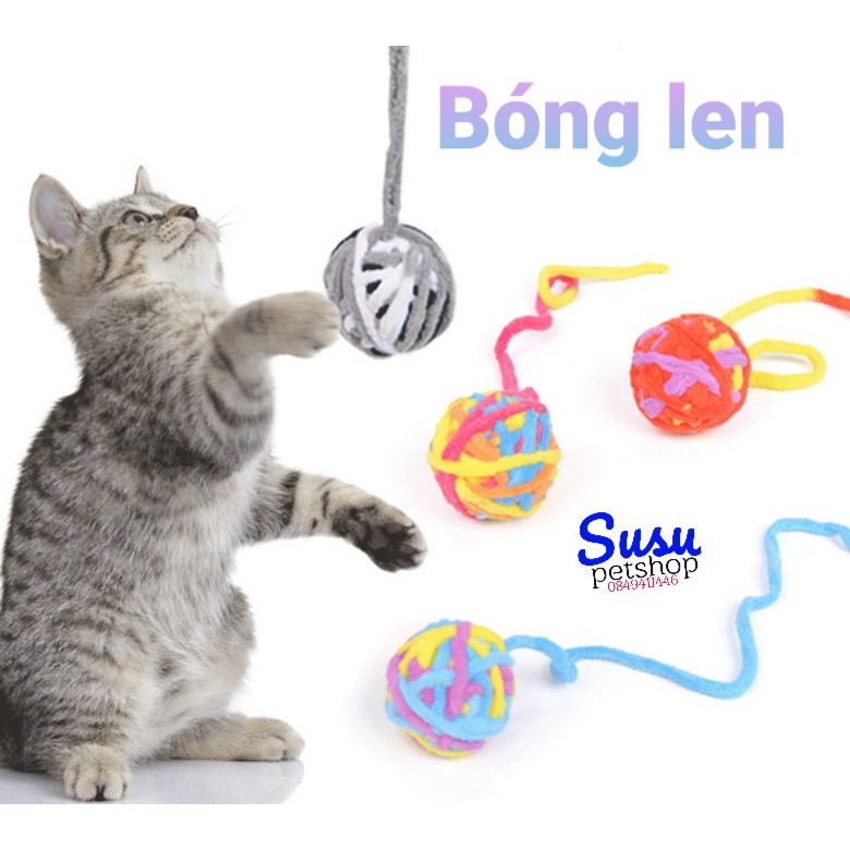 Đồ chơi bóng Len cho mèo 4cm (màu ngẫu nhiên)