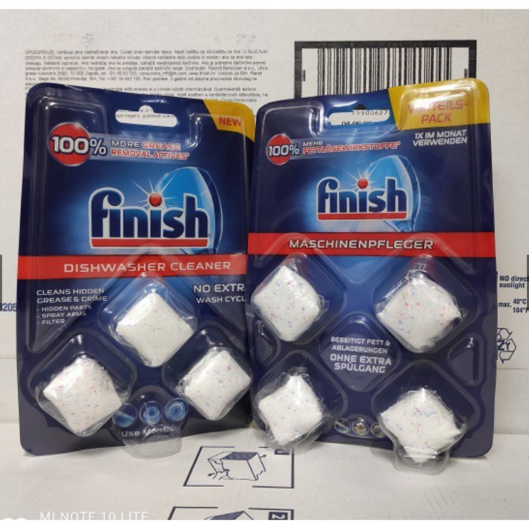 Viên vệ sinh máy rửa bát Finish vỉ 3 viên