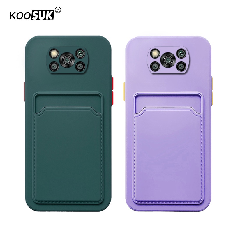 Ốp điện thoại Koosuk silicone mềm có túi thẻ cho POCO X3 Pro Pocophone X3 NFC
