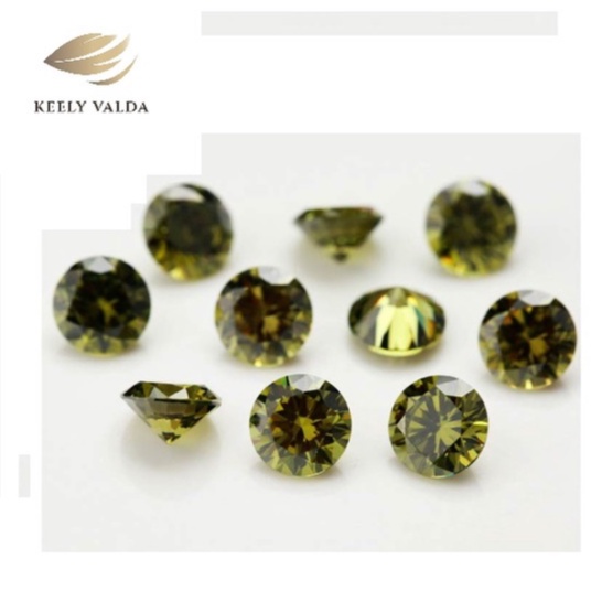Đá CZ Màu Trà Lục Bảo Cubic Zirconia loại 5A - Kim cương nhân tạo Siêu Cứng Thụy Sỹ
