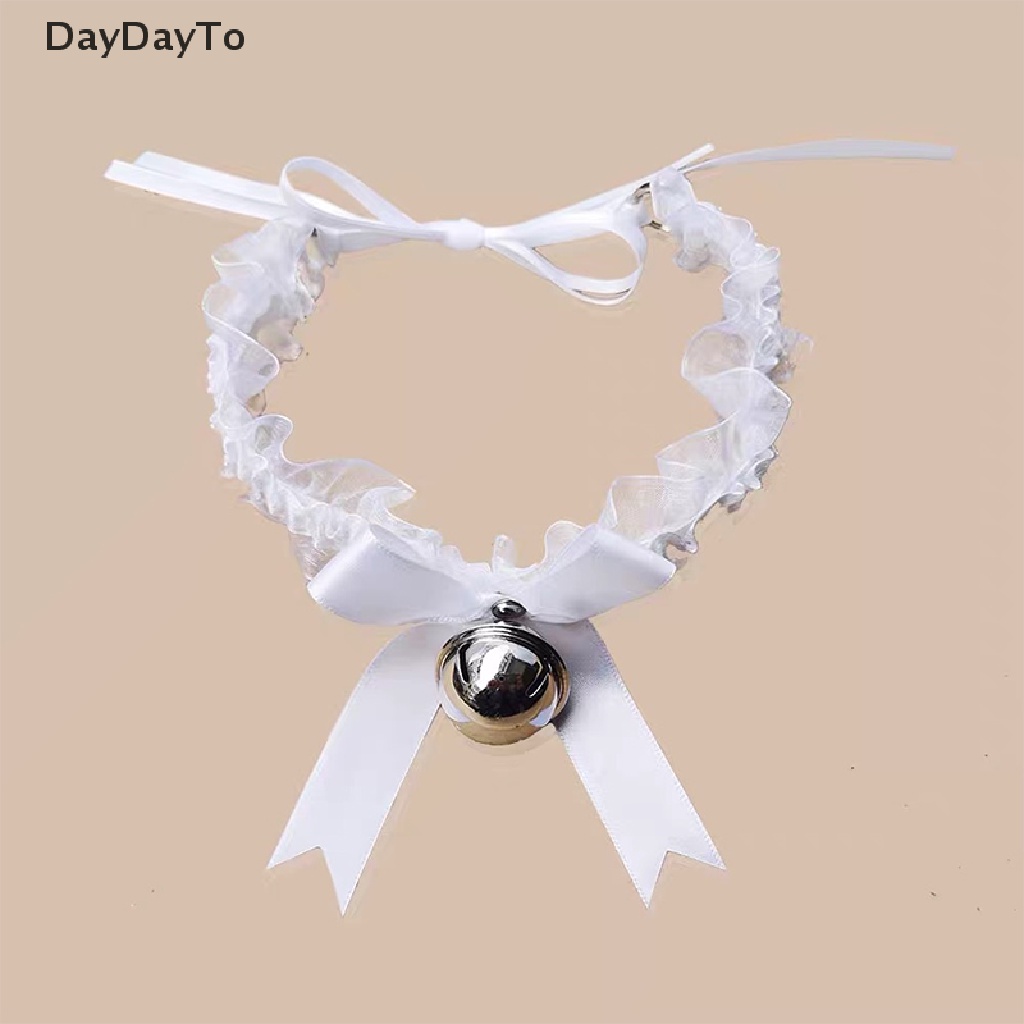 DayDayTo New Adjustable Lace Choker with Bell Sweet Cute Gothic Choker Necklaces Collar .