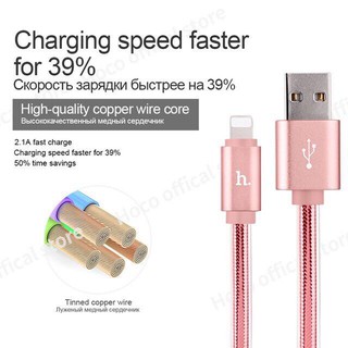Dây sạc iPhone hoco dài 2m có đèn led báo hiệu