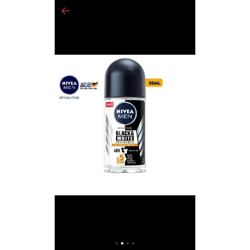 Lăn Khử Mùi Nam Black &amp; White Nivea 50ml