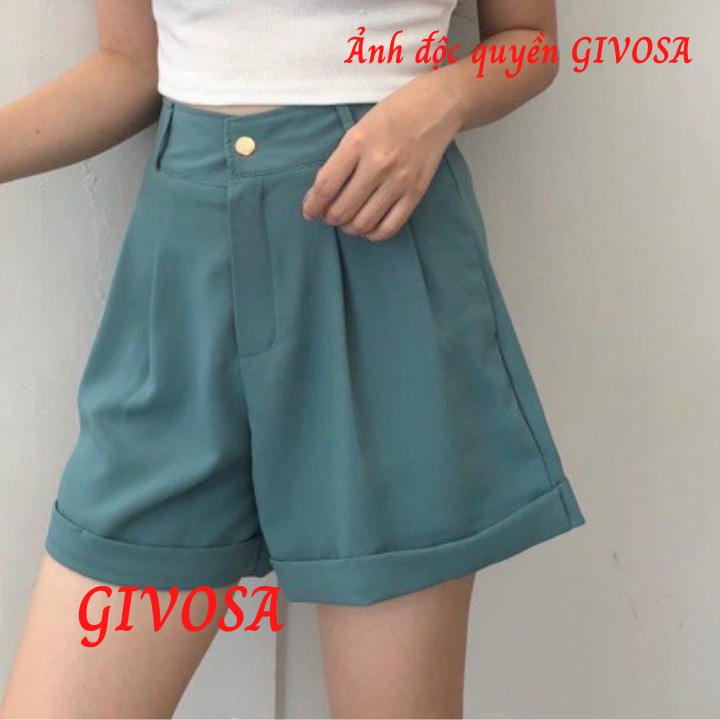 Quần short nữ Goness cạp cao chất vải Vintex cao cấp co giãn tốt tôn dáng | BigBuy360 - bigbuy360.vn