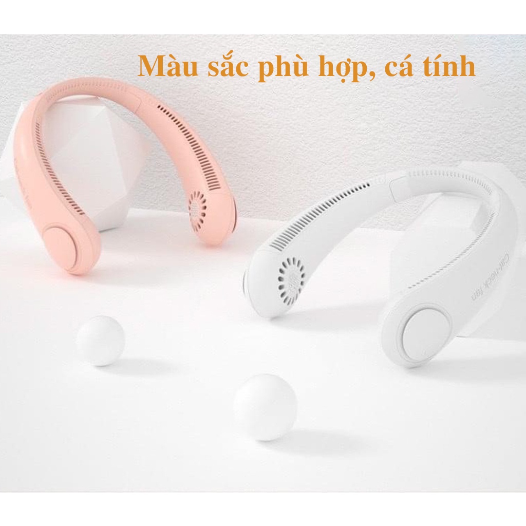 [Siêu Phẩm Hè 2022] Quạt đeo cổ mini thời trang, quạt không cánh tích điện sạc USB - A MEW