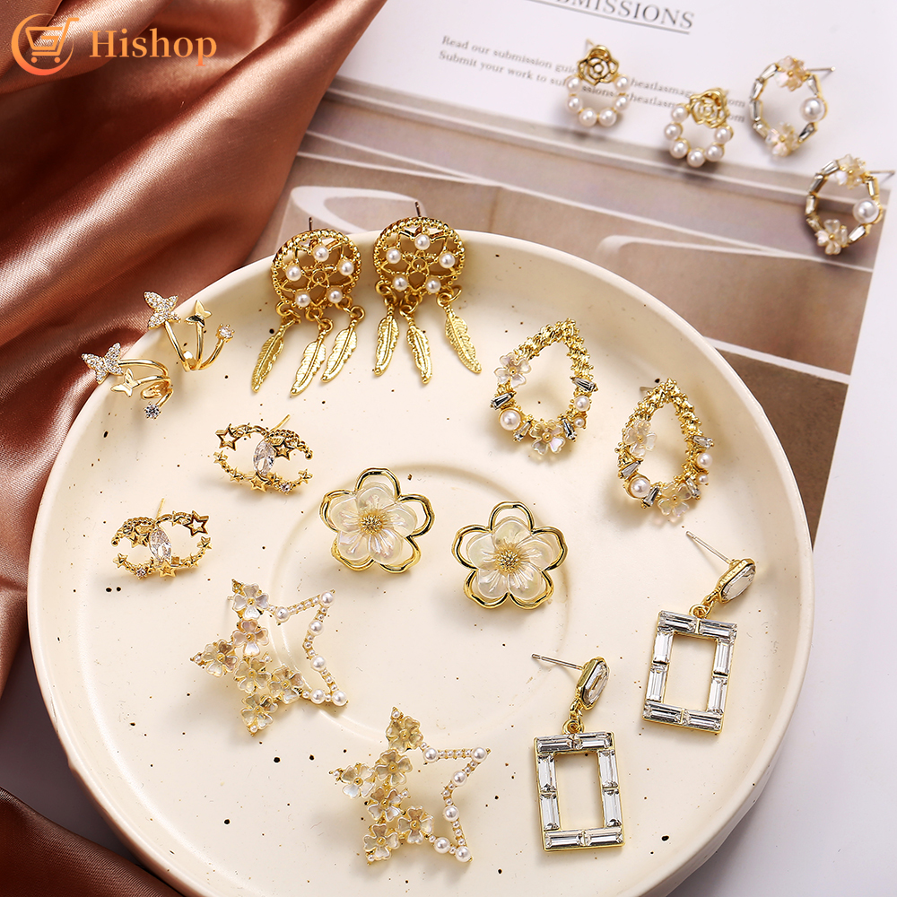 Khuyên Tai Nữ Đính Ngọc Thời Trang