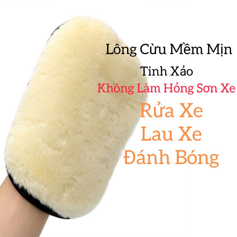 Găng Tay Rửa Xe Máy Ô Tô Chất Liệu Lông Cừu
