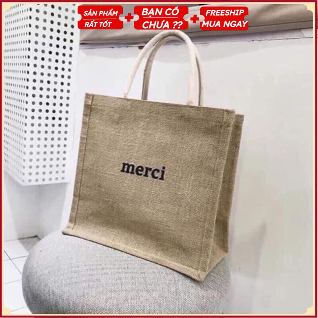 PVN2680 Túi cói đi biển túi cói MERCI hot hit T2