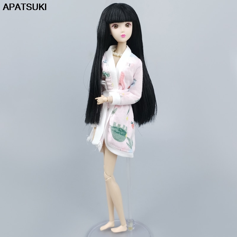 Áo choàng tắm in hình thỏ hồng cho búp bê Barbie