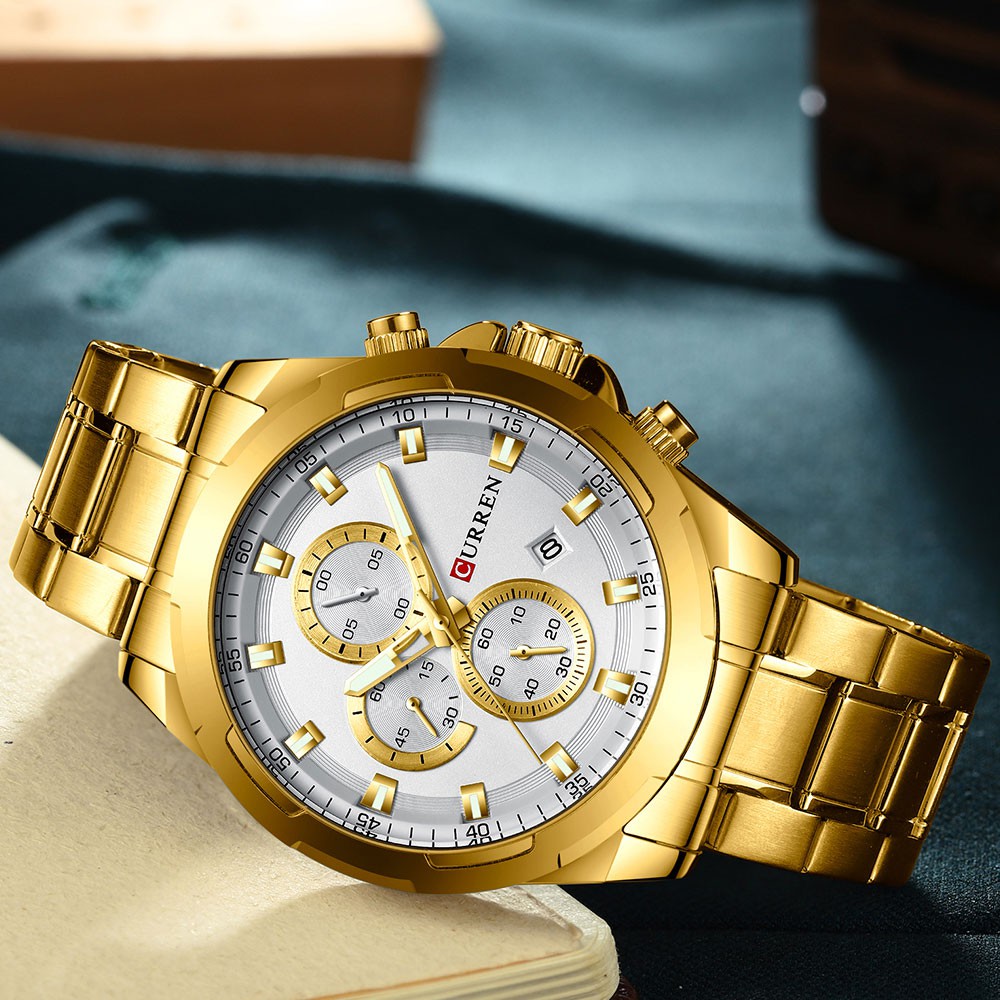 Đồng Hồ Quartz CURREN Chất Liệu Thép Không Gỉ Chống Thấm Nước