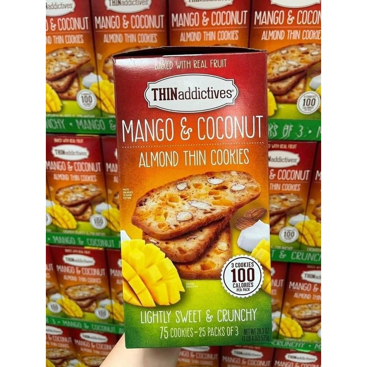 Bánh quy hạnh nhân xoài dừa date 4/2024 ăn kiêng THINaddictives - EDS Hàng Mỹ