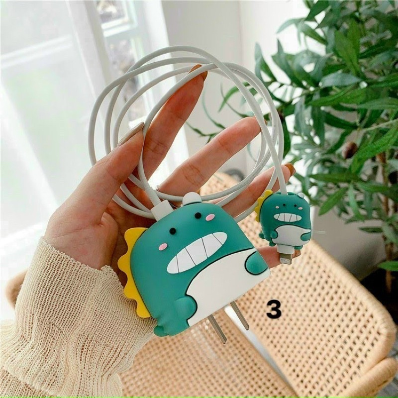 Bọc Phụ Kiện Bảo vệ Củ Và Cáp sạc Silicon cho bộ sạc 18W & 20W hình chibi dễ thương