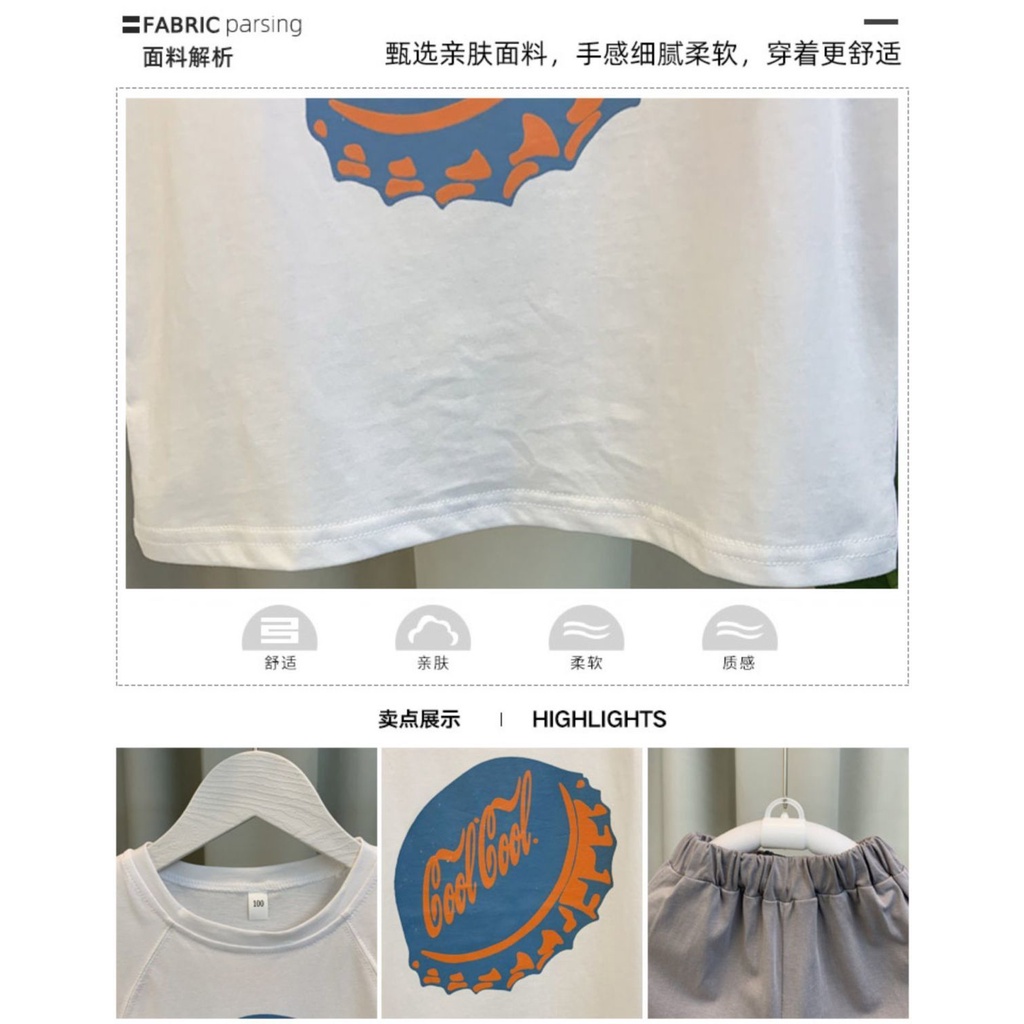 Set Đồ Mùa Hè 5 Món Gồm Áo Ba Lỗ In Họa Tiết Thời Trang Cho Bé Trai