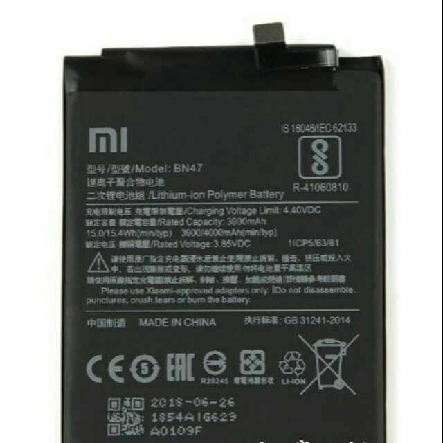 Pin Xiaomi Redmi 6 Pro(BN-47) Xịn Có bảo hành