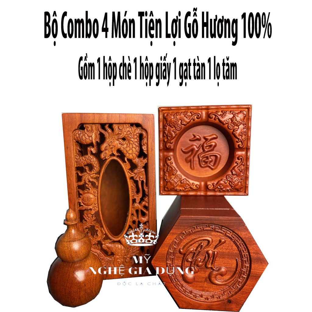 Bộ combo 4 món cao cấp gỗ hương cao cấp