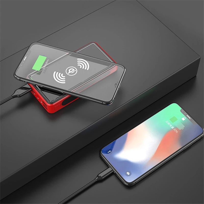 Pin sạc dự phòng 80000mAh sạc không dây, 4 bộ sạc đầu ra USB Power bank, năng lượng mặt trời dung lượng lớn sạc dự phòng