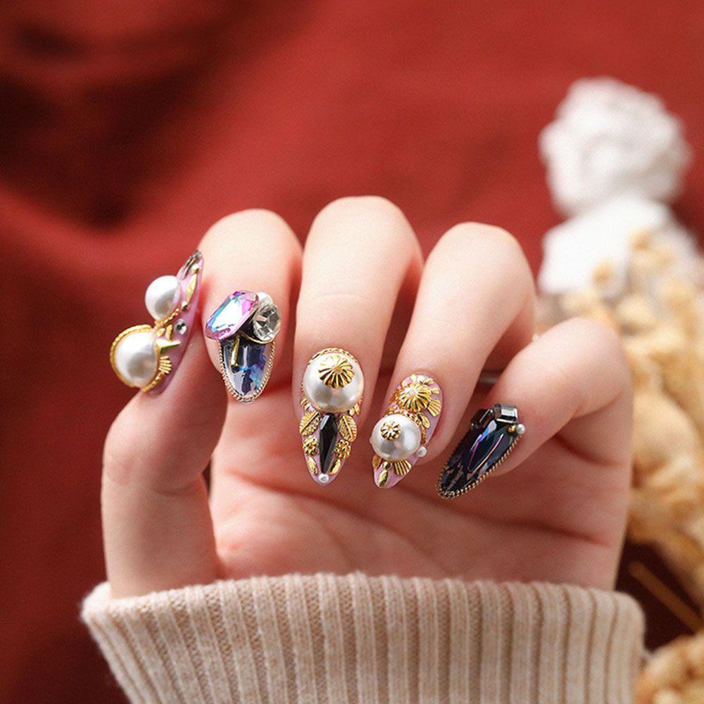 Phụ Kiện Đinh Tán Kim Loại Trang Trí Móng Tay 3D Thời Trang