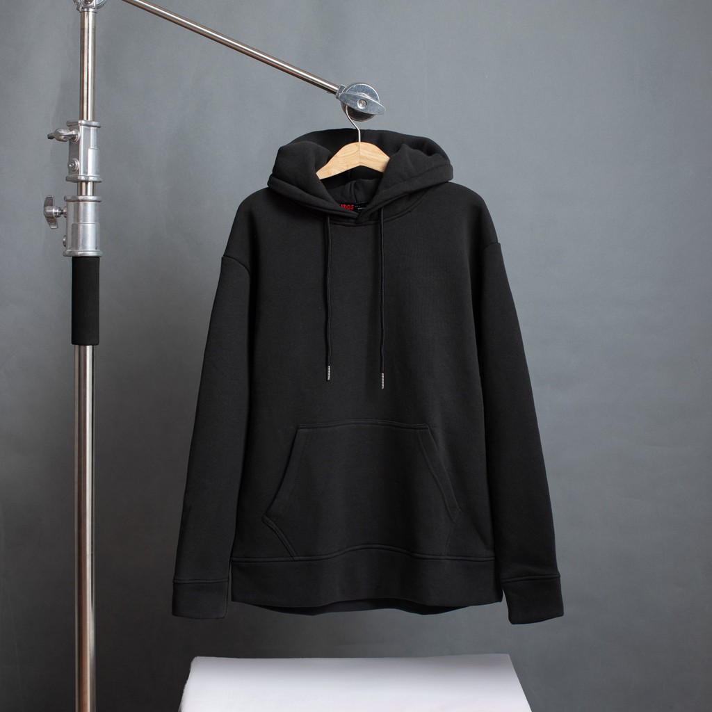 Áo hoodie unisex form rộng trơn dài tay LADOS - 9045 với chất thun nỉ mềm mịn - Áo hoodie thun nỉ có nón và túi trước