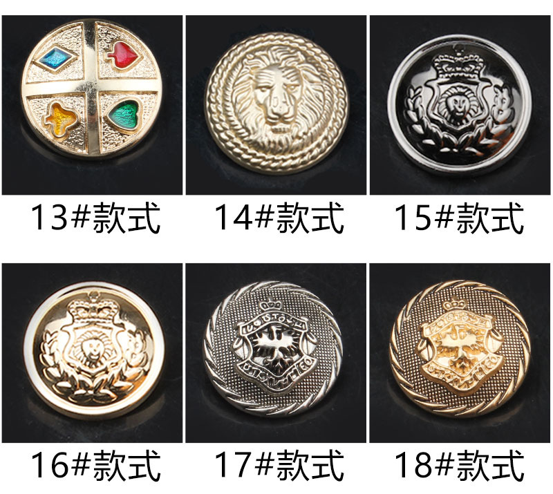 10 Nút Áo Kim Loại 18mm Phong Cách Vintage