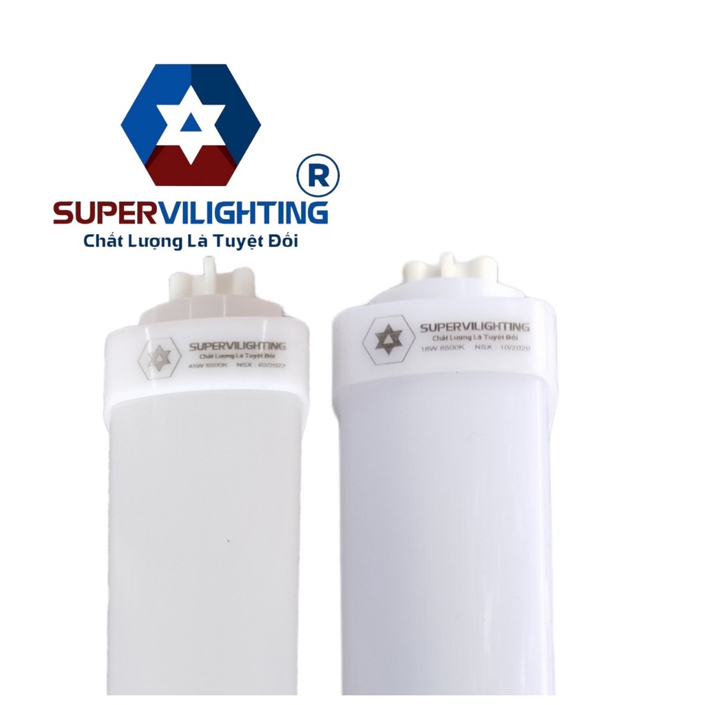 Tuýp T8  nhôm nhựa SuperVilighting, MS T8NN-AST, Công suất 20W-45W, CRI>90, RA>80, Ánh sáng trắng, Bảo hành 24 tháng