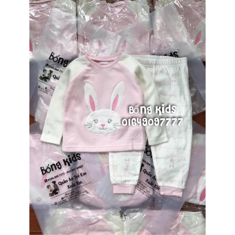 Bộ Bé Gái Thỏ Băng Lông Hồng Max
