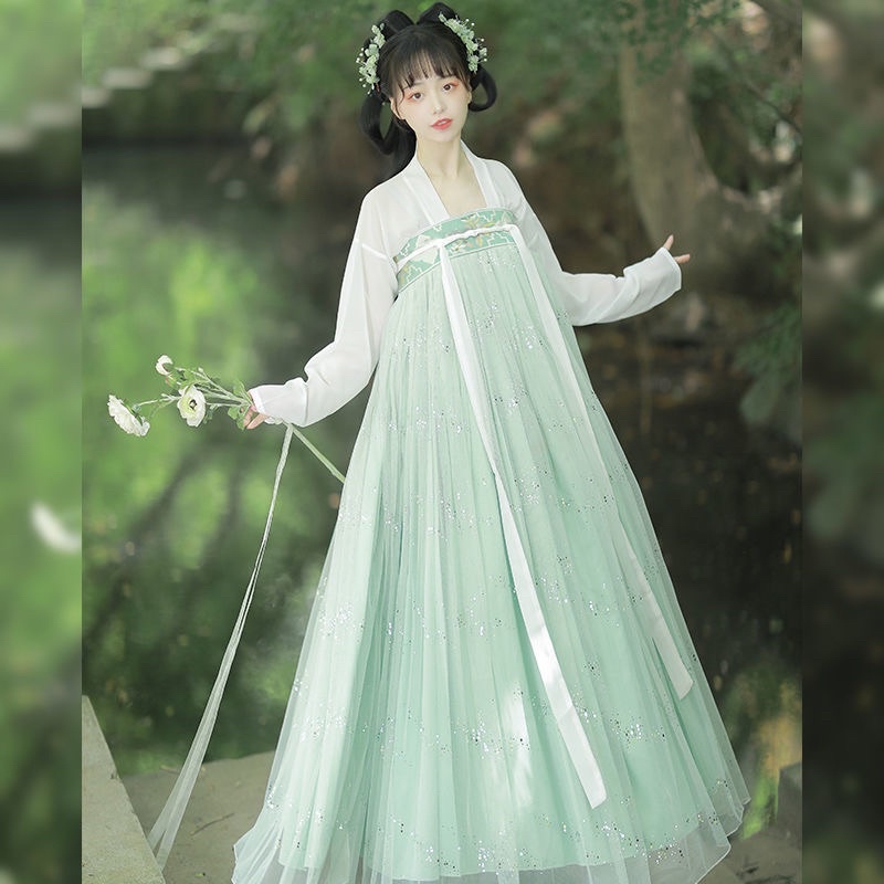 Hán phục cổ trang Trung Quốc CUNG VŨ bộ 3 mảnh váy 3 mét, 6 mét kèm áo choàng giá rẻ.
