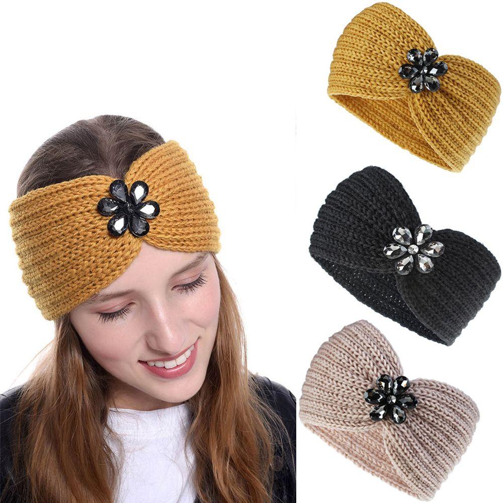 MOILYVN Băng Đô Dệt Kim Đính Đá Màu Kẹo Ngọt Họa Tiết Hoa Thời Trang