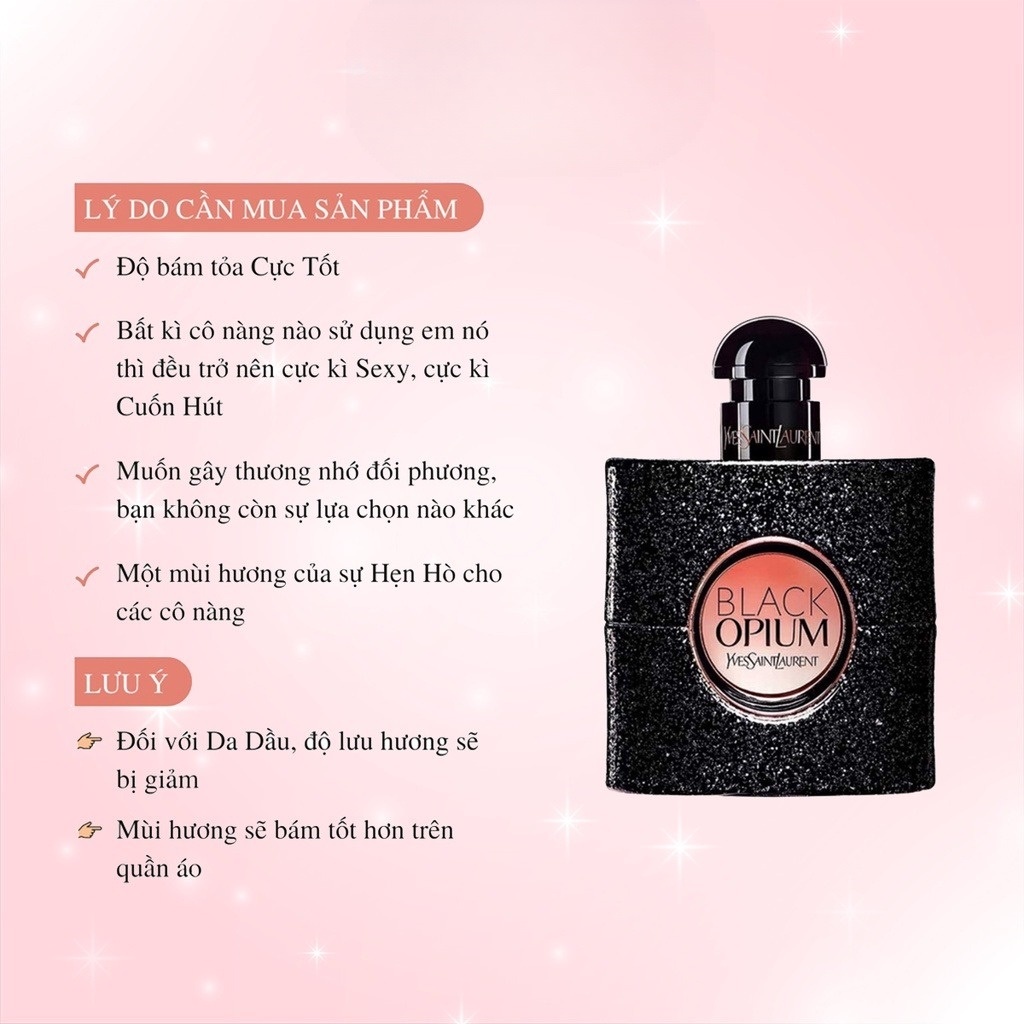 Nước hoa Nữ YSL Black Opium EDP - Hương thơm Ngọt Ngào Quyến Rũ đầy mê hoặc dung tích 90ml